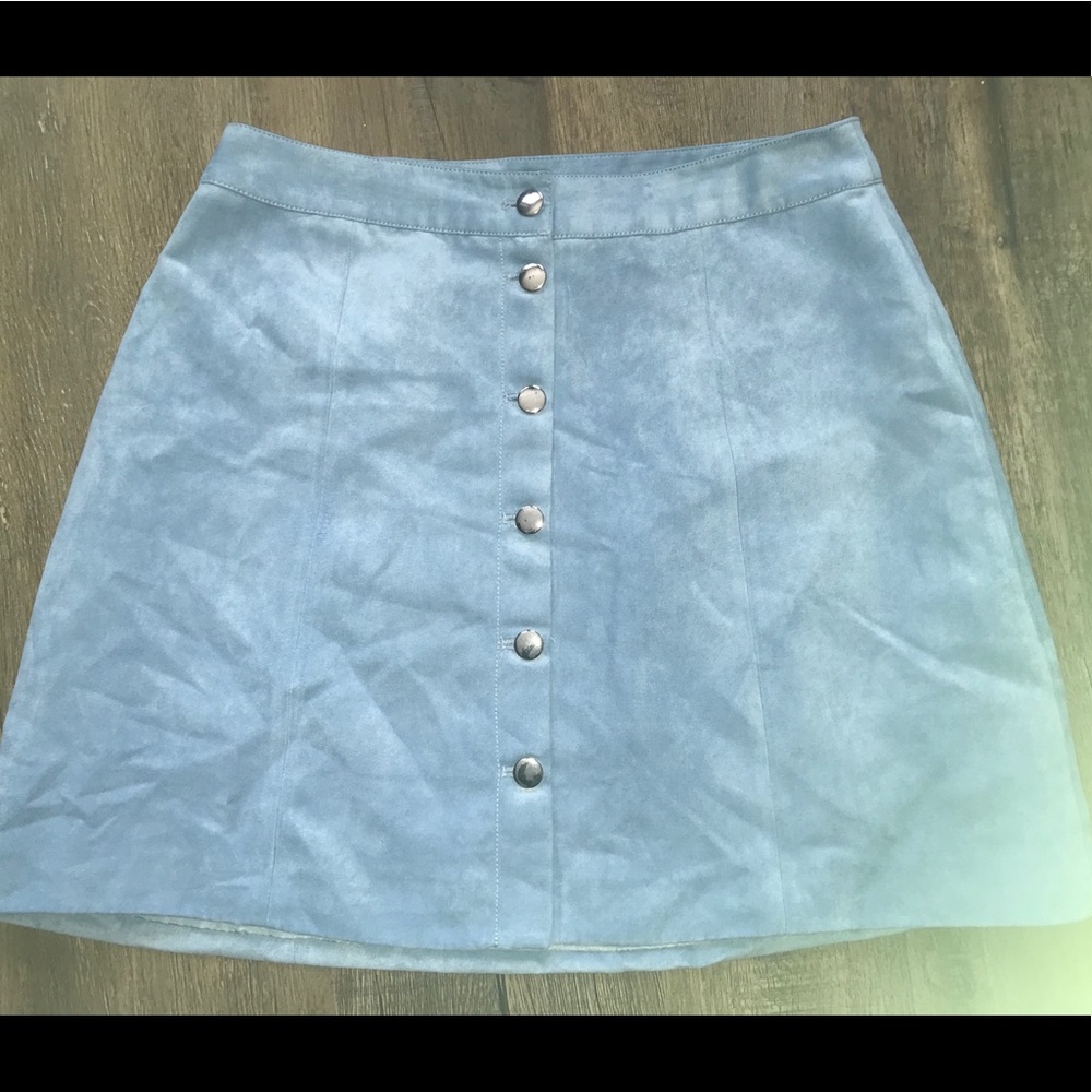 H&M cotton velvet, light blue, mini skirt